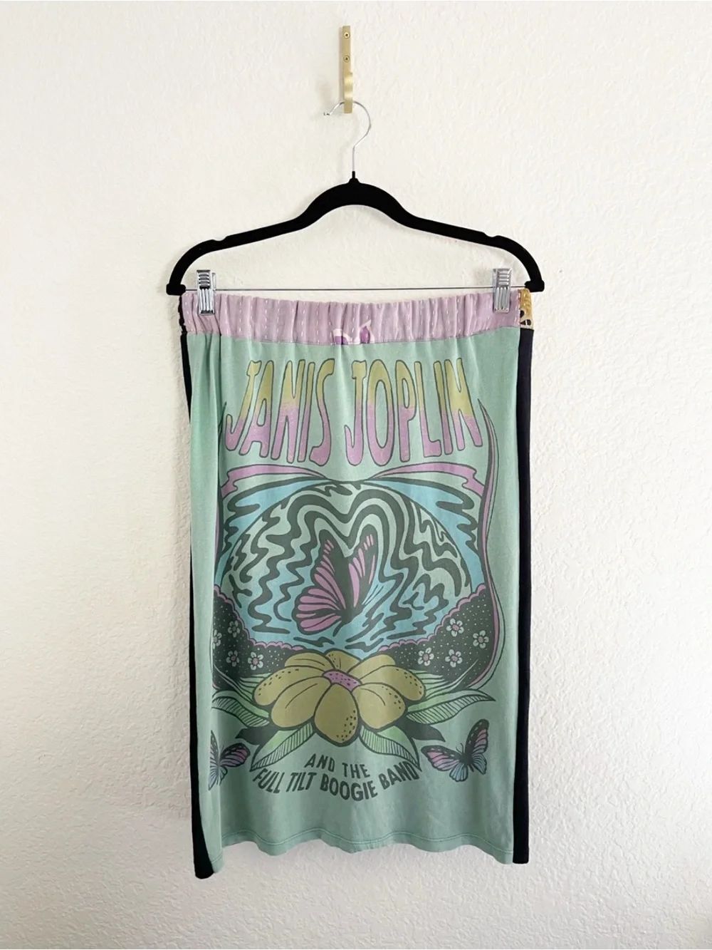 Up Cycled Janice Joplin, Curt Cobain, Grateful Dead  T shirt skirt